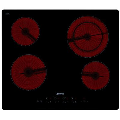 Smeg SE2641TD2 60cm Ceramic Hob with Touch Controls on Straight Edge Black Glass